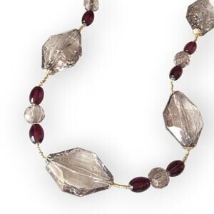 Pale gray and purple beaded accent necklace